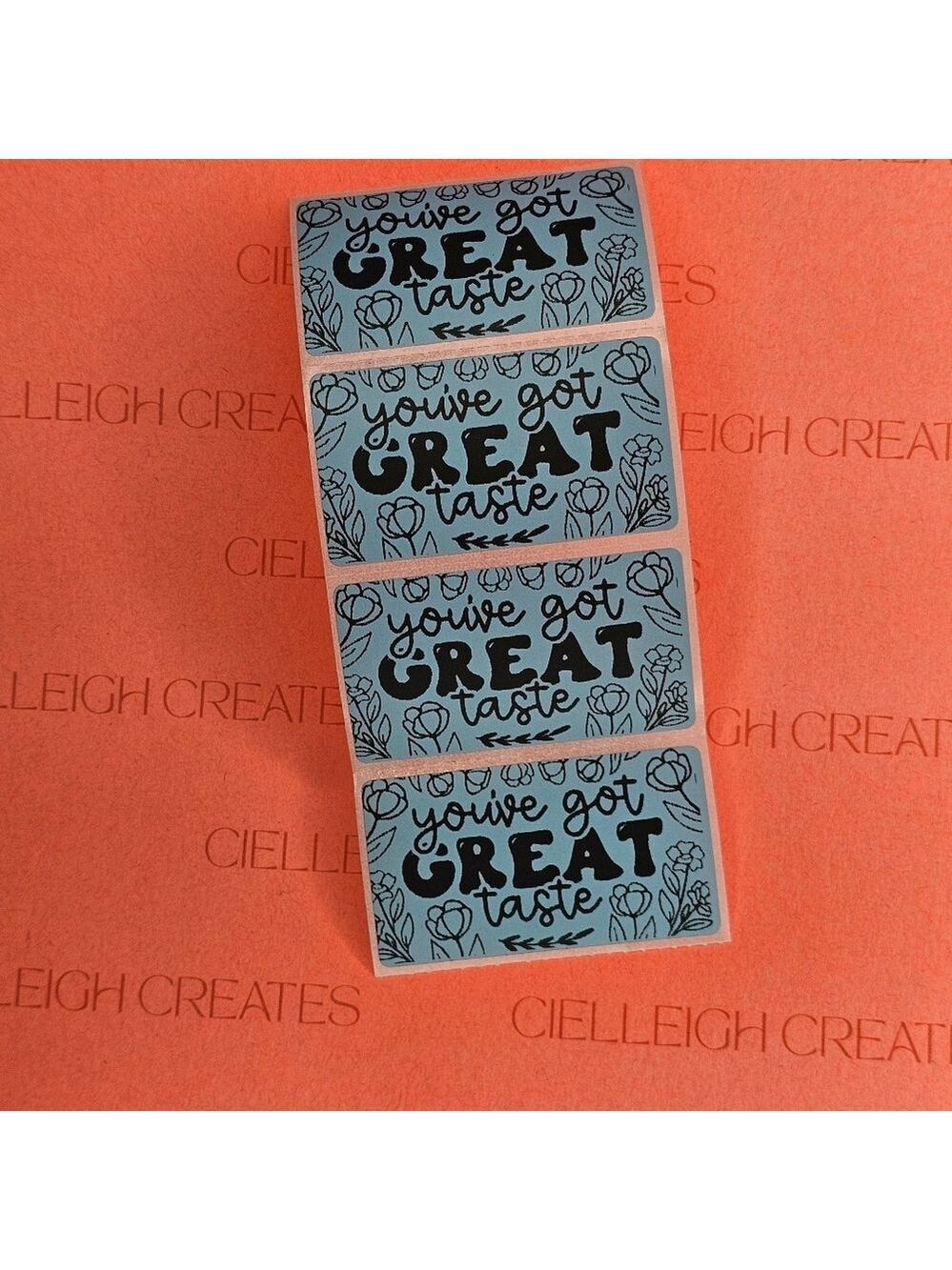 You've Got Great Taste Floral Packaging Labels Stickers